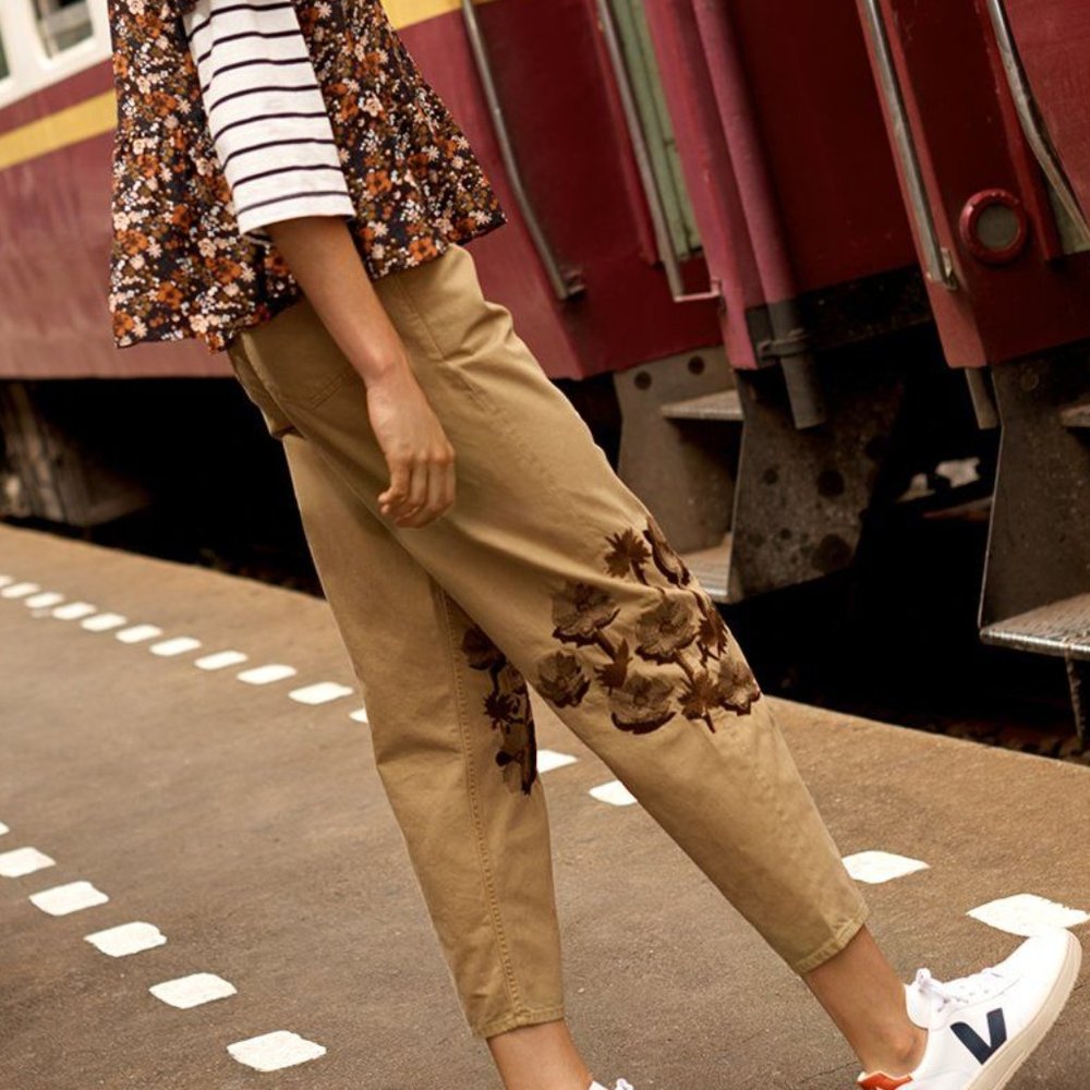 Madewell Embroidered Crop Pant